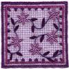 Square Patchwork Lace with Flowers on Vine