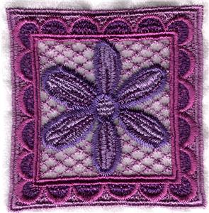 Square Patchwork Lace with Large Center Flower