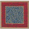 Small square with leafy vine border and swirl pattern