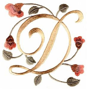 Large Monogram D with Flowers