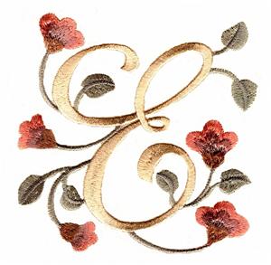 Large Monogram E with Flowers