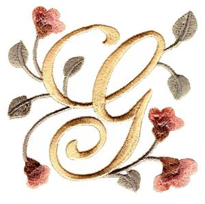 Large Monogram G with Flowers
