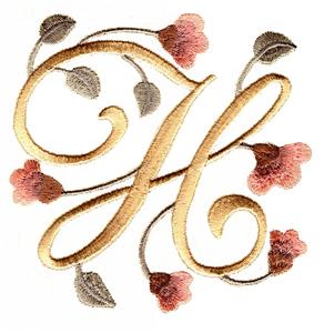 Large Monogram H with Flowers