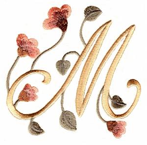 Large Monogram M with Flowers