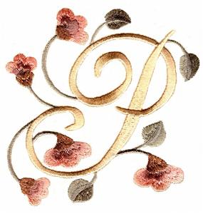 Large Monogram P with Flowers