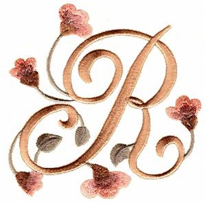 Large Monogram R with Flowers