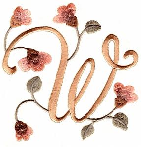 Large Monogram W with Flowers