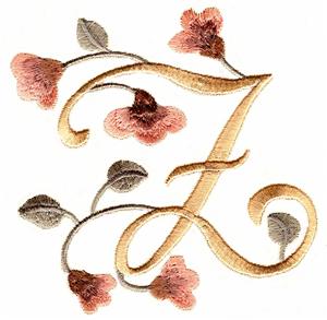 Large Monogram Z with Flowers