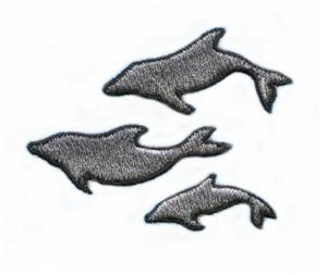 Three Dolphins Swimming, Larger