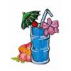 Blue Tropical Drink w/ Umbrella & Flowers, Smaller