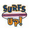 The Words "Surf's Up" around a Surfboard, Smaller