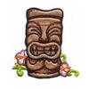 A Tiki Statue with Hibiscus Flowers, Larger