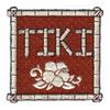 Square Mat with the Word "Tiki" & Hibiscus, Small