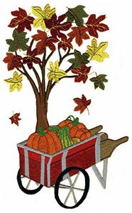 Autumn Colors Tree and Wheelbarrow / Smaller