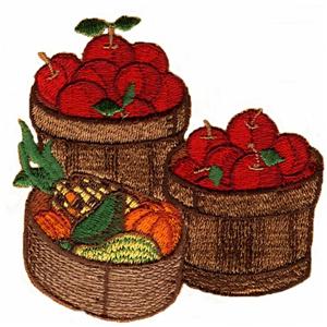 Baskets of Apples and Squash
