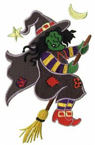 Cartoon Witch on Broom