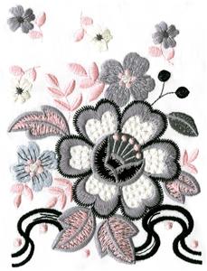 Large Flower with Small Flower and Swirls Motif