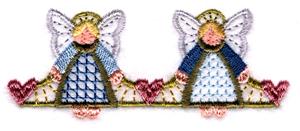 Two Angels with Heart Border, Larger