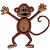 Smiling monkey with arms out-stretched