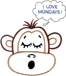 Sleeping monkey with I love Mondays! In the dream 