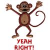 Smiling monkey with arms out-stretched with text Y