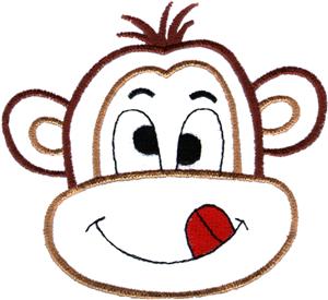 Goofy looking cross eyed monkey licking his lips