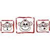 Treo of monkeys in stylish boxes.