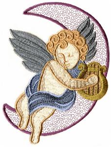 Angel with Harp on Moon, Smaller