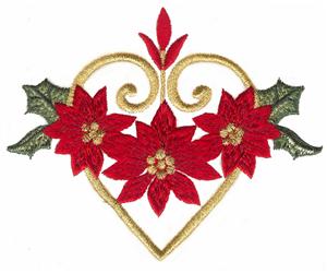 Iron Work Heart and Poinsettia Element
