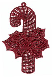 Candy Cane Lace Ornament