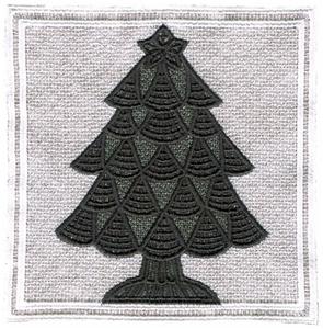 Christmas Tree Lace Quilt Square