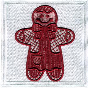 Gingerbread Man Lace Quilt Square
