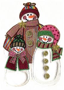 Snowmen Family Applique / Large