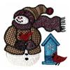 Snowman with Bird and Birdhouse