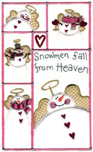 "Snowman fall from / Heaven" Applique Motif Smaller