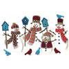 Snowmen Group with Birds and Birdhouses Applique / Larger