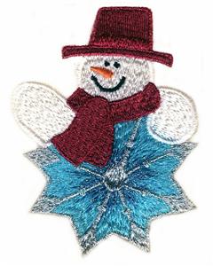 Red Snowman on Snowflake