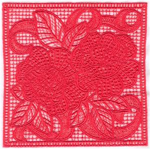Small Single Color Cottage Rose Lace Square