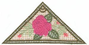 Large Multi Color Cottage Rose Lace Triangle