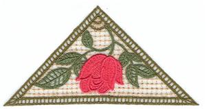Small Multi Color Cottage Rose Lace Triangle