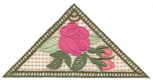 Large Multi Color Cottage Rose Lace Triangle