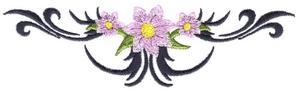Three Flowers & Scroll Tattoo