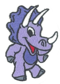 Cartoon OUTLINE ONLY Triceratops