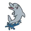 Cartoon OUTLINE ONLY Dolphin