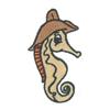 Cartoon OUTLINE ONLY Sea Horse