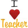 I Love (heart) Teacher larger crest design