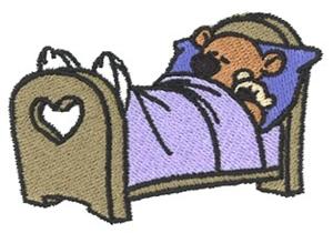 Cartoon Bear in Bed