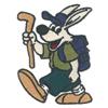 Cartoon OUTLINE ONLY Rabbit Hiking
