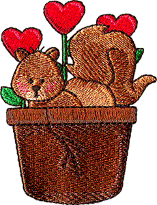 Squirrel in Flower Pot
