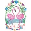 Two Flamingos in Flower Circle